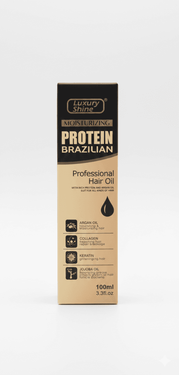 Luxury Shine Protein Brazilian Hair Oil — Huile Capillaire salon Hair Ivoire Casablanca
